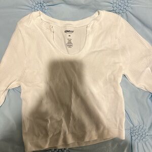 Pacsun White Ribbed Women's Top